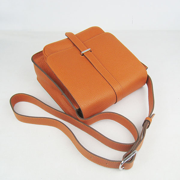 7A Hermes Togo Leather Messenger Bag Orange h2811 Replica